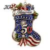 Car Rear View Mirror Accessories 250th Anniversary Christmas Ornament, Acrylic Patriotic Hanging Decor USA Gifts with Eagle Santa Liberty Bell,