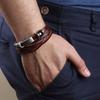 Винтажный мужской женский многослойный браслет из искусственной кожи, ювелирные изделия