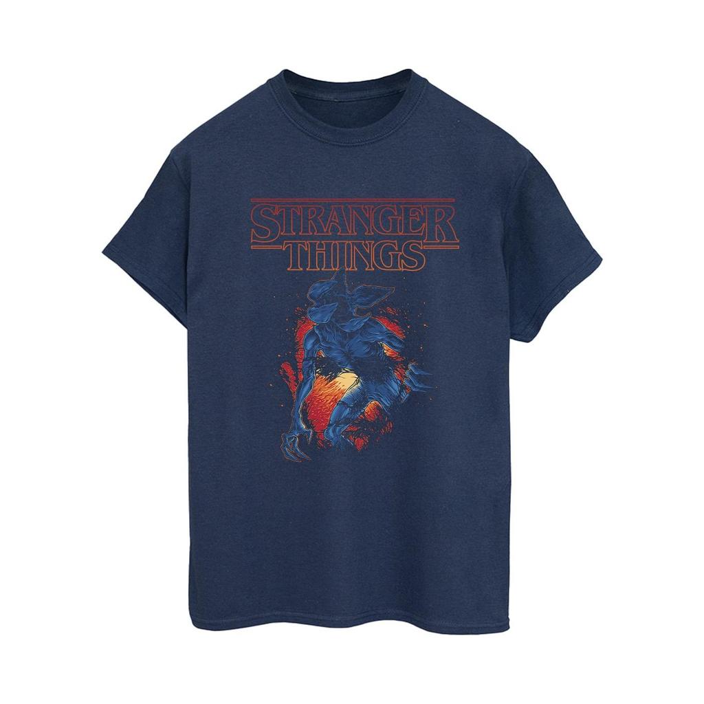 Женская/женская футболка Netflix «Очень странные дела» из хлопка с изображением бойфренда в виде пещеры