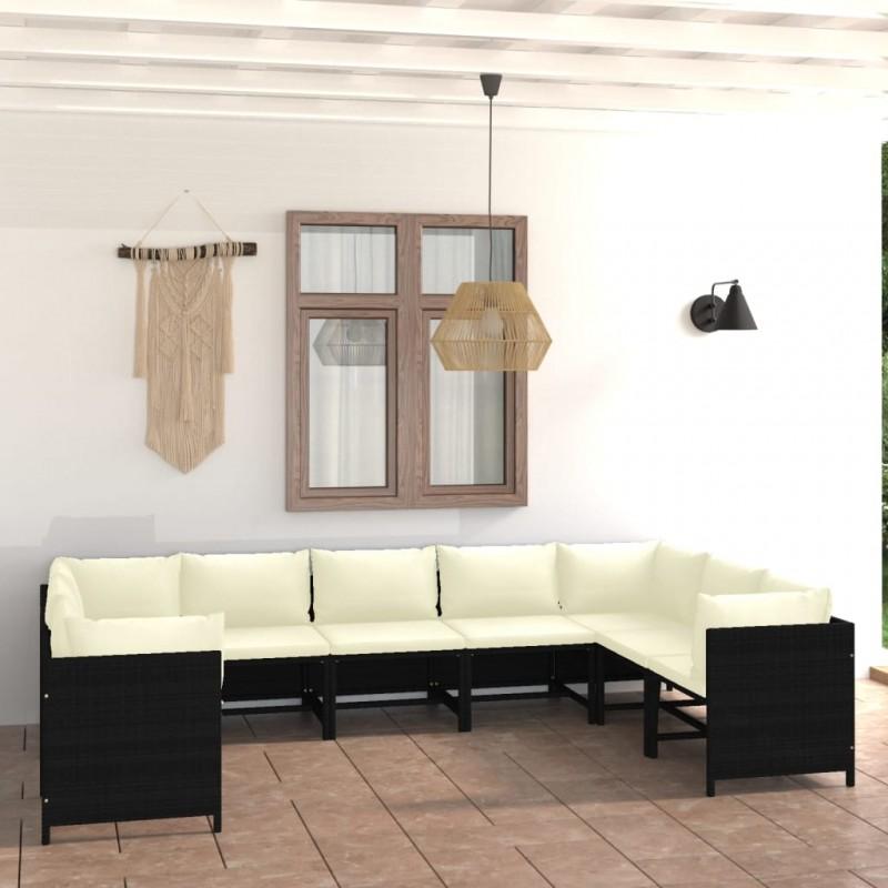 Day and Night - Day and Night Garden Furniture Set 9 Pieces and Black Synthetic Rattan Cushions