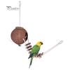 Natural Coconut Shell Parrot Nest Parakeet Birds Feeder Pets Toy with Ladder