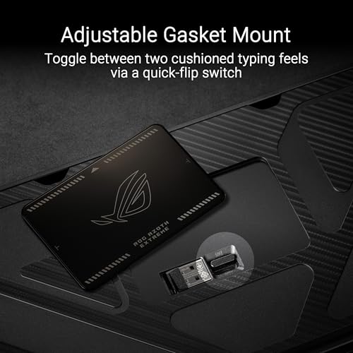 ASUS ROG Azoth Extreme Gaming Keyboard, 75% Layout, Hot-Swap Support, 3-Layer Silencing Design, OLED Touchscreen + 3-Way Knob, Aluminum Alloy Case