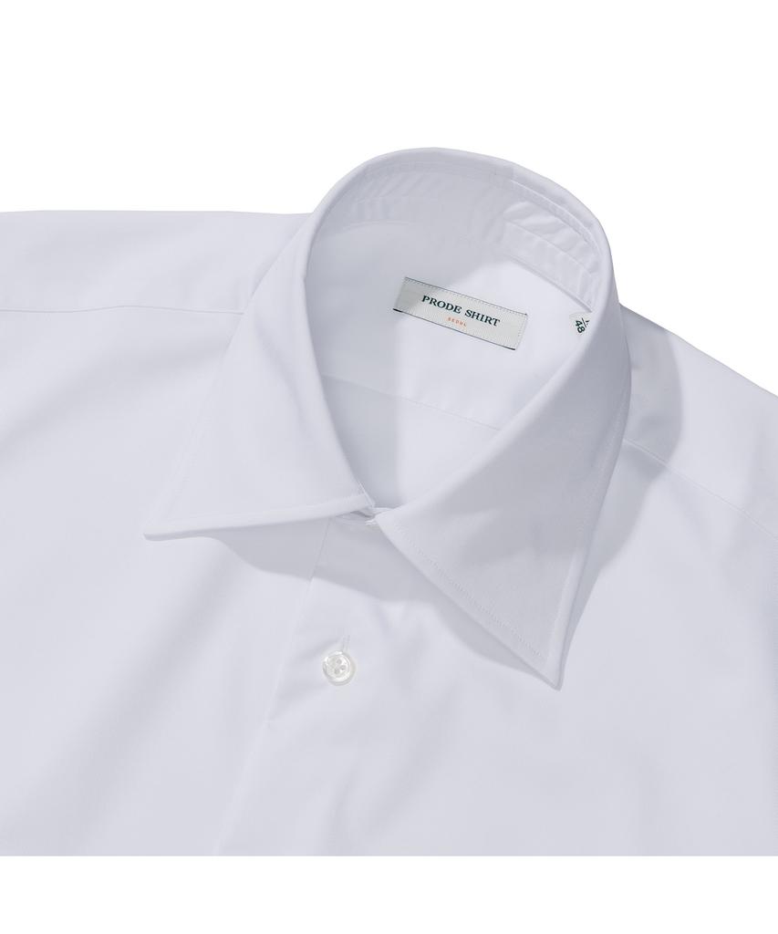 PRODESHIRT [Приталенная и не требующая глажки] Бамбуковая рубашка с воротником-стойкой (белый)