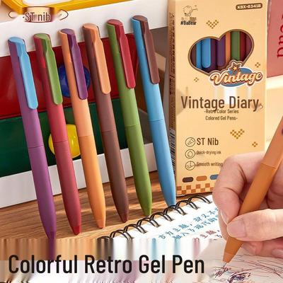 Набор гелевых ручек Kaba Bear Quick-Dry Retro - Для студентов, выделения, рисования и ведения записей