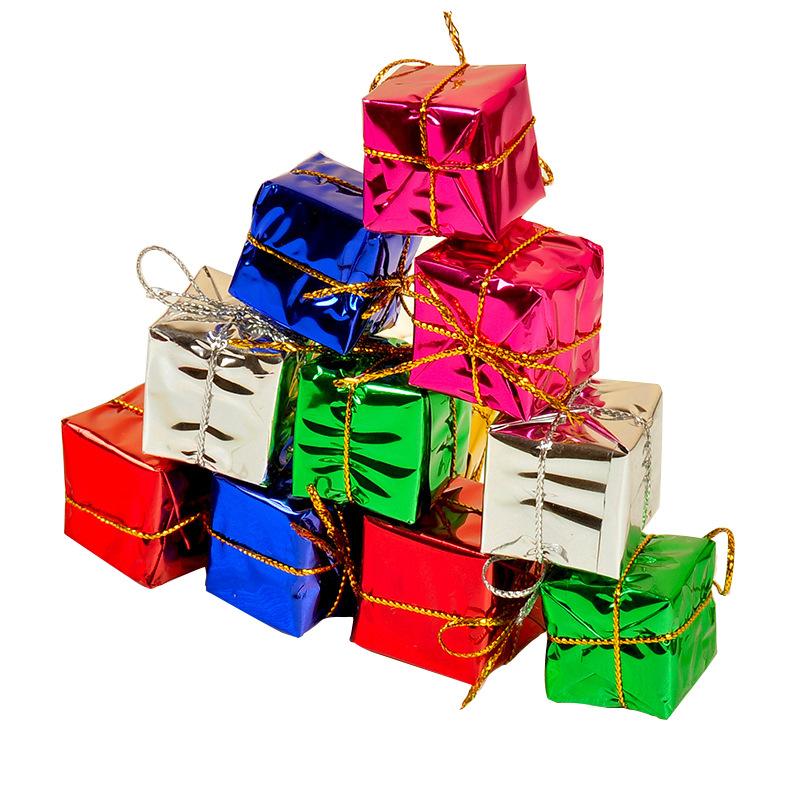 12 шт. мини-коробки для подарков из пенопласта на Рождество, маленькие рождественские коробки, украшения для рождественской елки, подвески для новогодней вечеринки, рождественские украшения