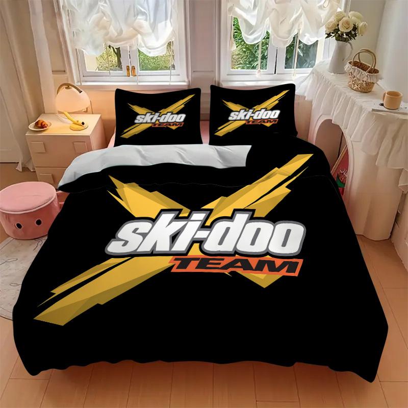 Ski Doo Team Logo Print 3Pcs Bedding Set,Duvet Cover with 2 Bedro,Pillowcase Home Birthday Gift