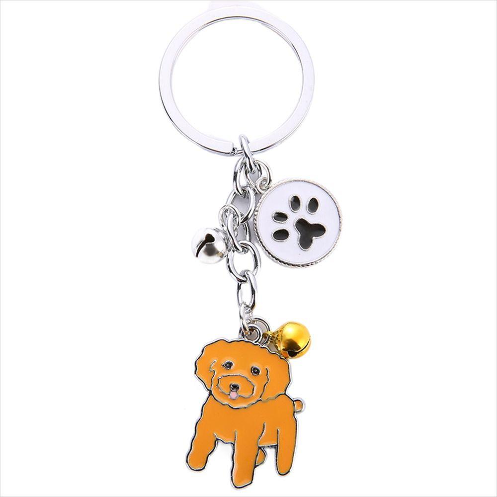 Enamel Golden Retriever Maltese Animal Bell Pet Keyring Pet Keychain Dog Keychain Dog Pendant