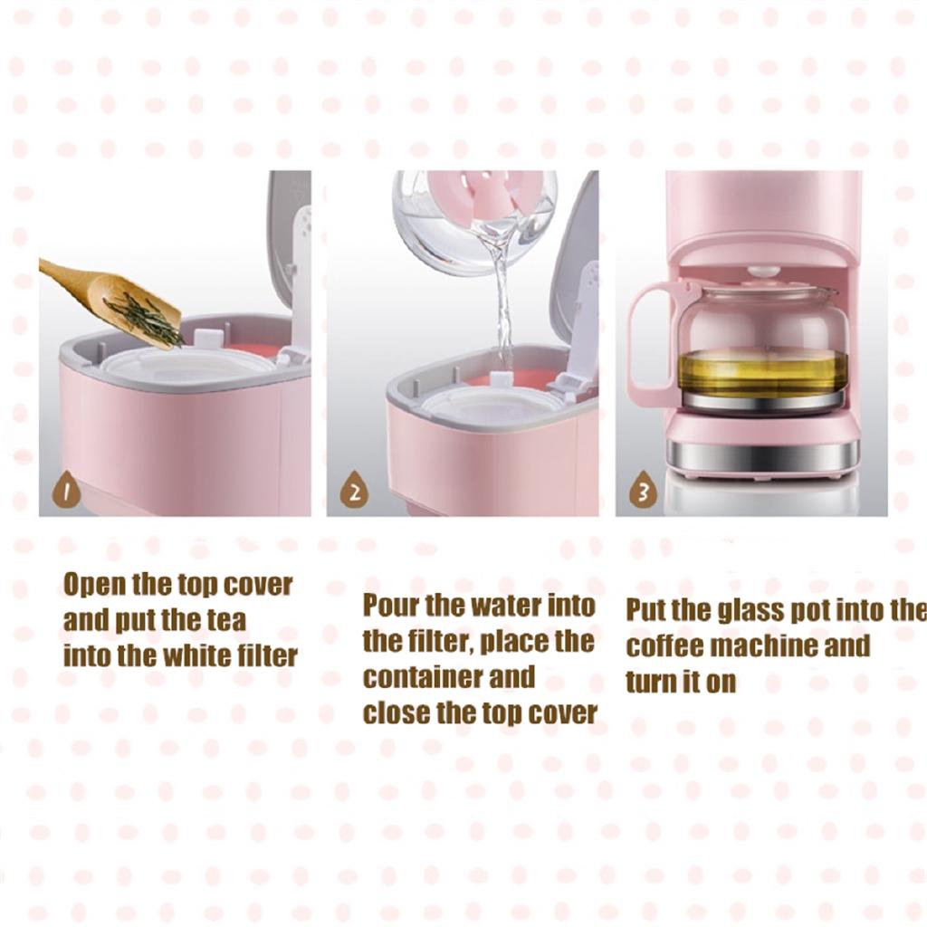 0.7L 220V American Coffee Maker Drip Tea Coffee Machine for Home Office Travel