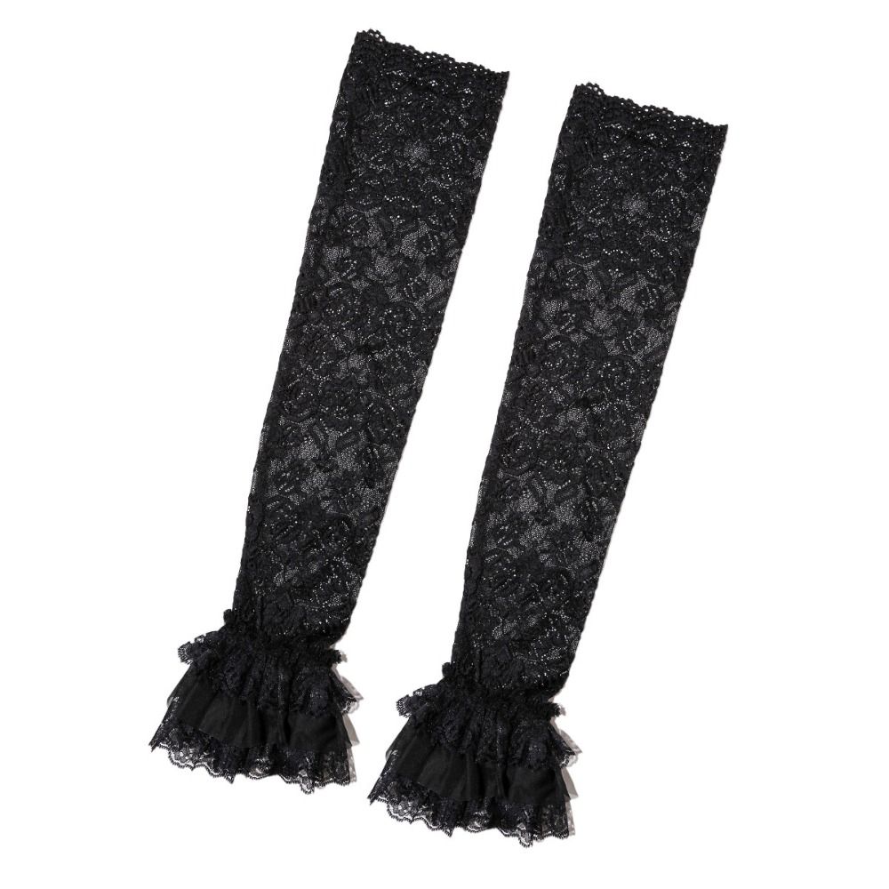 Thin Lace Ice Silk Sleeves Hollow Long Sleeved Arm Cover Simple Sunscreen Arm Sleeve  Women