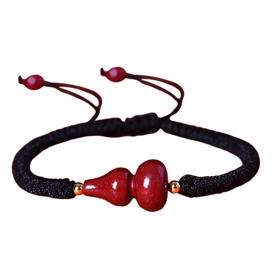 Унисекс Ручная веревка Китайский зодиак Благословение Тыква Ручной плетеный регулируемый браслет с кисточками Этнический стиль Ювелирные изделия Ремешок на руку