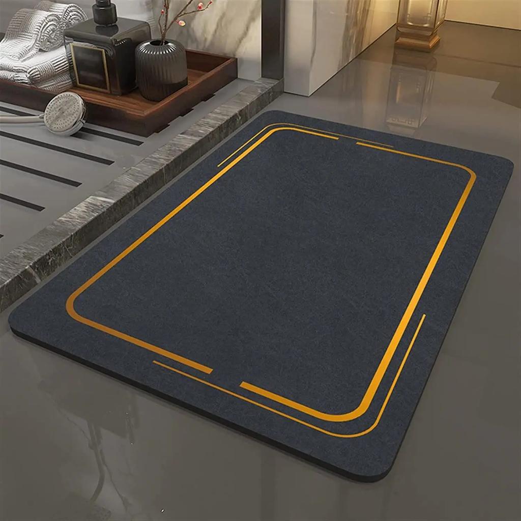 Нескользящий коврик для ванной Диатомитовый коврик с резиновой подкладкой Мягкий Супервпитывающий коврик для ванной Коврик для ног для прихожей Душа Туалета