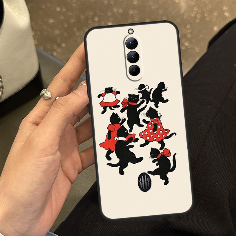 Черный Кошачий Лицо Китти Чехол Для ZTE Nubia RedMagic 6 7 6S 7S Pro 5G 6R RedMagic 10 Air 9 8 8S 9S 10S Pro Plus Обложка
