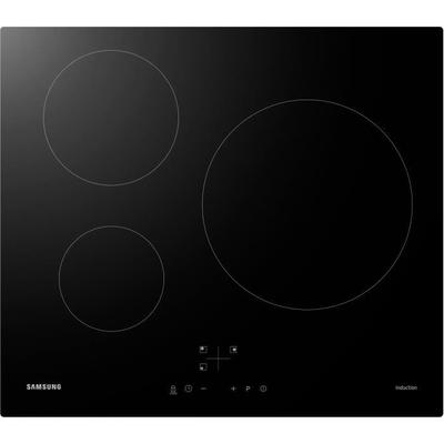 Индукционная плита - SAMSUNG - 3 зоны - L59 x D57 см - NZ63M3NM1BB / UR - 7200 W - Стеклянное покрытие - Черный