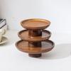 Retro Wooden Tall Tray Multifunctional Round Cake Stand Fruit Plate Cake Display Tray  Party Decor