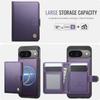 For Google Pixel 9 Pro/Google Pixel 9 Case JEEHOOD J09 RFID Blocking Card Holder Leather Back Phone Cover Magnetic Case