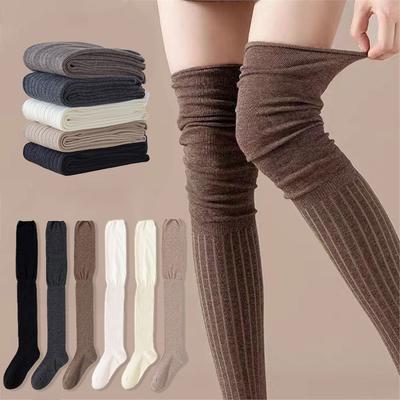 1 пара длинных многослойных повседневных носков, ботинки и носки свободного кроя, женские эластичные носки облегающего кроя до колена, тепло