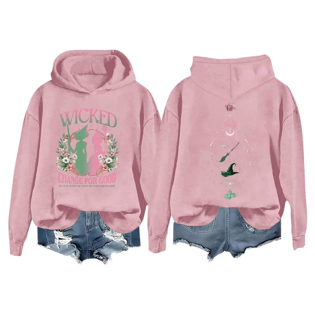 Женская повседневная толстовка с длинным рукавом и принтом Bad Witch