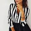 SCIONE Women Casual Striped Shirts Female Loose Autumn Turn Down Collar Shrit Office Blouses Top