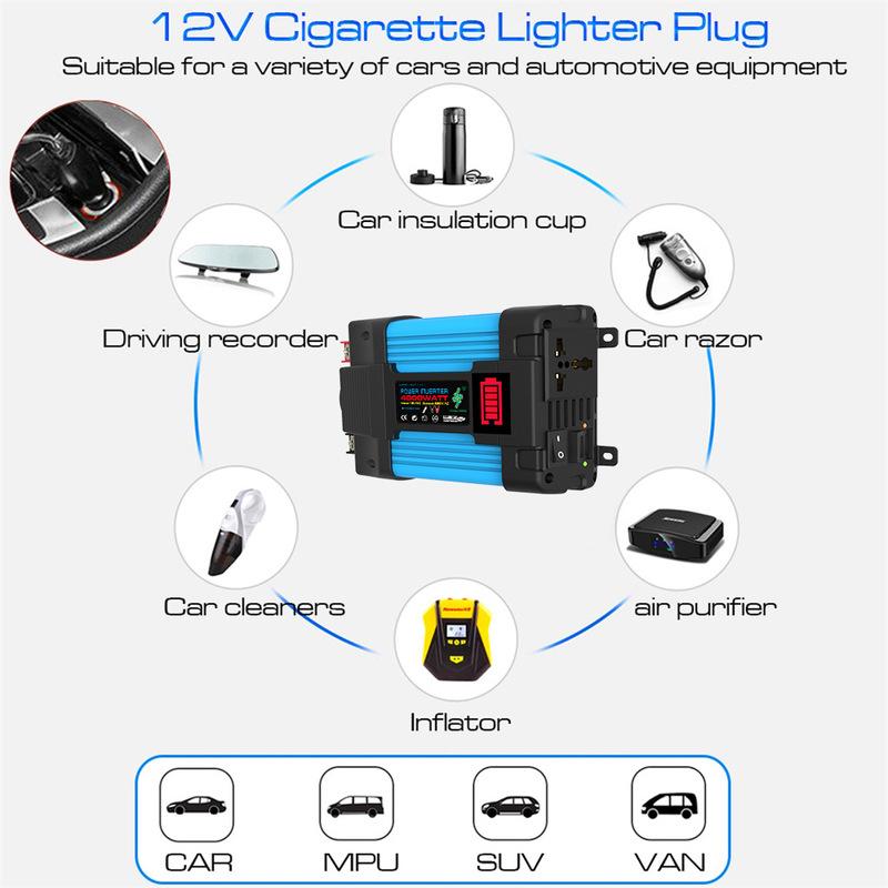 Автомобильный инвертор DC12V в AC 110V/220V 6000W Портативный Power Bank Многофункциональная Универсальная розетка Бортовой преобразователь Солнечный инвертор