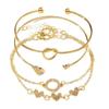 European and American new alloy love knotted bracelet, niche design jewelry knotted opening bracelet 1-piece set
