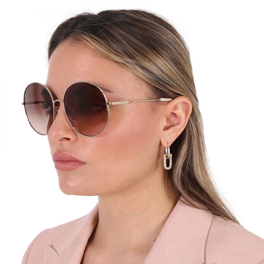 Salvatore Ferragamo Brown Gradient Round Ladies Sunglasses Sf299s 703 60