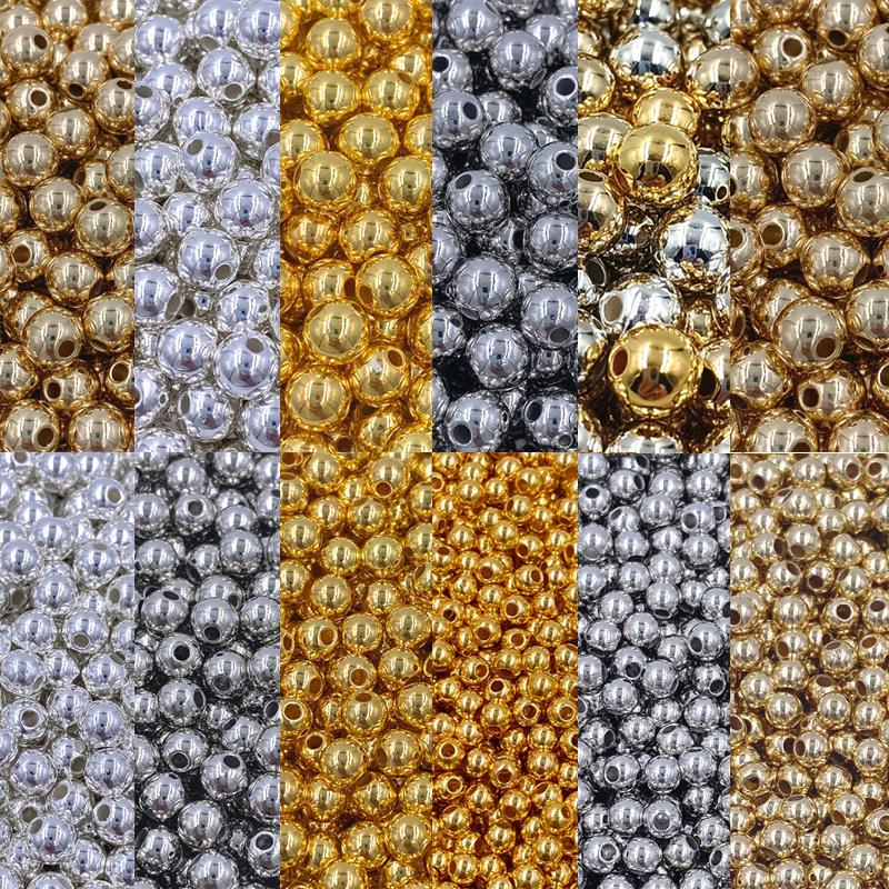 Главная Товары для вечеринок Для браслетов Ожерелье Золотые серебряные сплавы Глянцевые бусины Новые ретро 4/6/8/10 мм Изготовление аксессуаров Металлические разделительные бусины Креативные