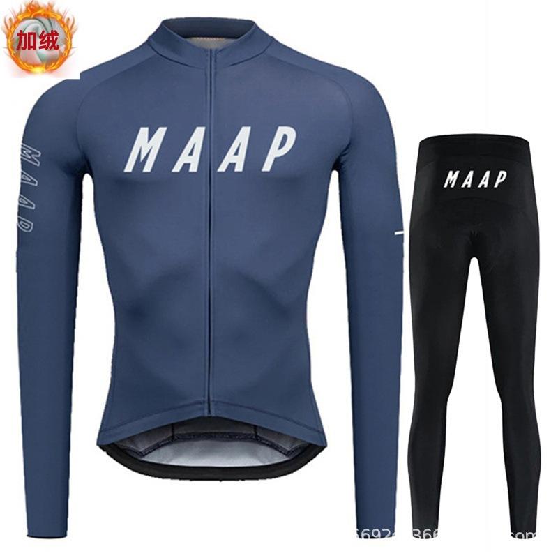 2026 Winter Fleece Cycling Suit Autumn and Winter Cycling Suit Long Sleeve Suit Road Bike Warm Fleece Thickened