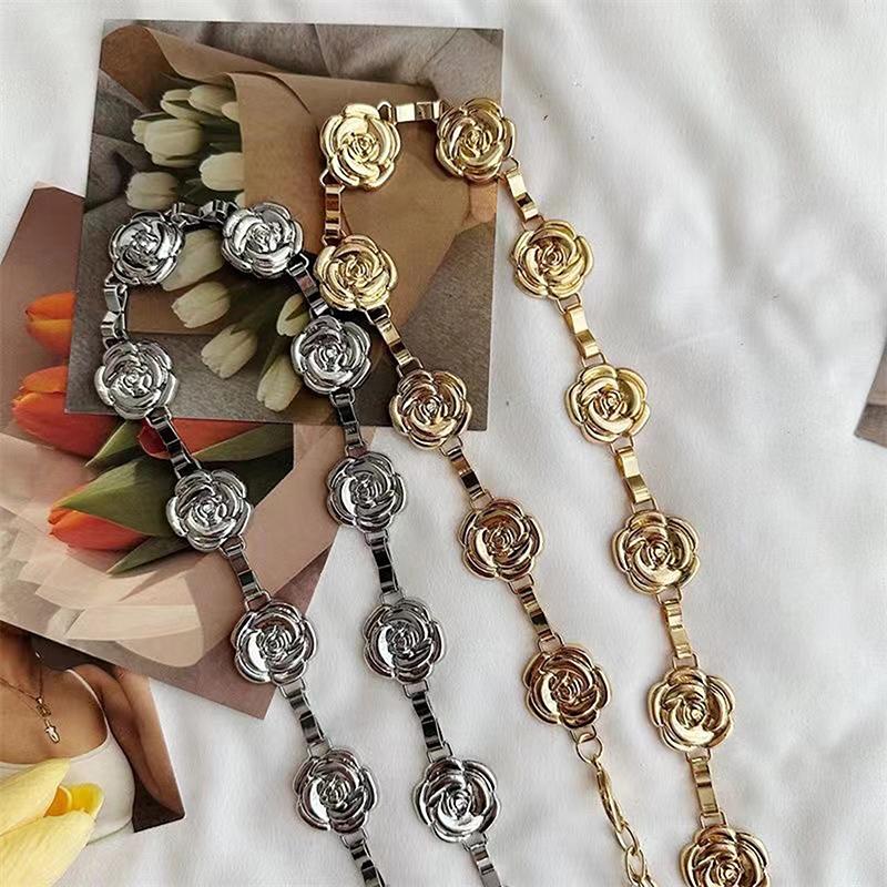 Retro Ethnic Style Metal Bohemian Waist Belt Women Flower Waist Chain Sweater Chain Waist Seal Body Decor Accessories