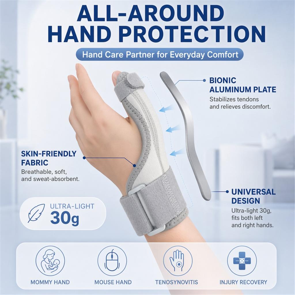 Trigger Thumb Immobilizer Splint, Thumb Support Brace for Tenosynovitis Arthritis Tendonitis, Fits Men Women Left & Right Hand