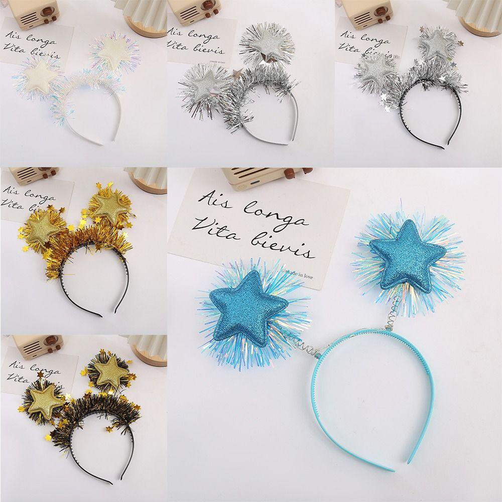 Glitter Star Headband New Year Hairband Headdress Hair Holder Party Prop Decoration