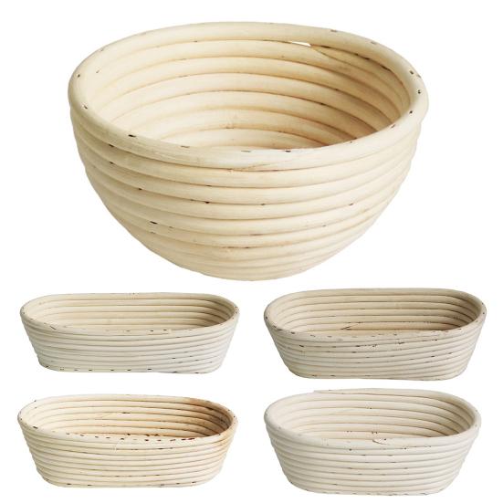 Корзина для расстойки хлеба с подкладкой Овальная Круглая Баннетон Чаши для расстойки теста Ручной работы Хлеб на закваске Ротанг Корзина для ферментации Принадлежности для выпечки