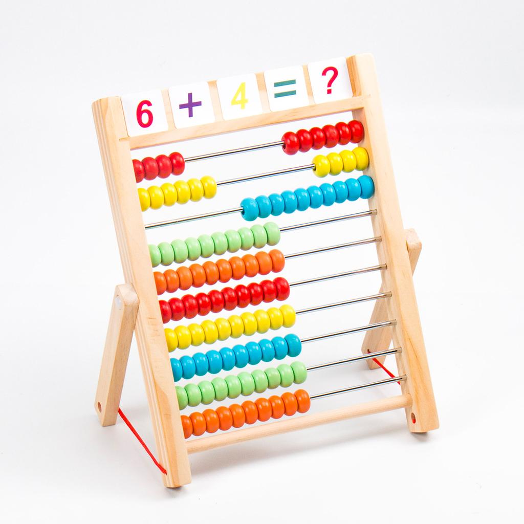 Kindergarten primary school students mathematics wooden children abacus stand abacus addition and subtraction arithmetic teaching aids multi-function