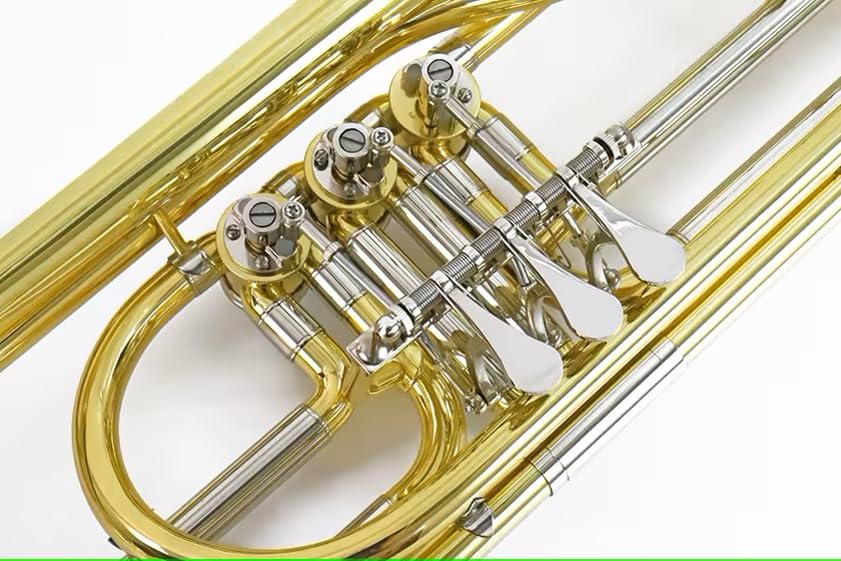 PLAYTECH Bass Trumpet, 3 Rotary, Lacquer Finish, Semi-Hard Case Included