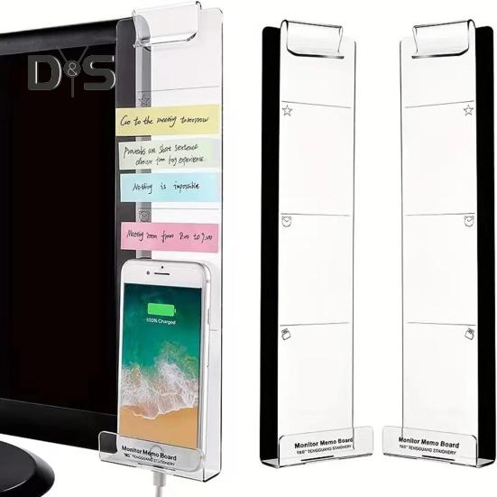 Компьютерная доска для сообщений, магнитный монитор, доска для заметок, держатель для липких заметок с самоклеящимися металлическими полосками, настольные аксессуары