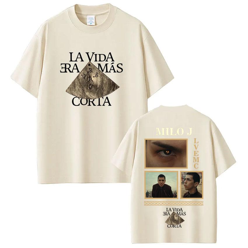 Rap Singer Milo J La Vida Era Mas Corta Album Tshirt Fan Gift Summer Mens Womens Hiphop Tshirt Cotton Casual Tshirt Top
