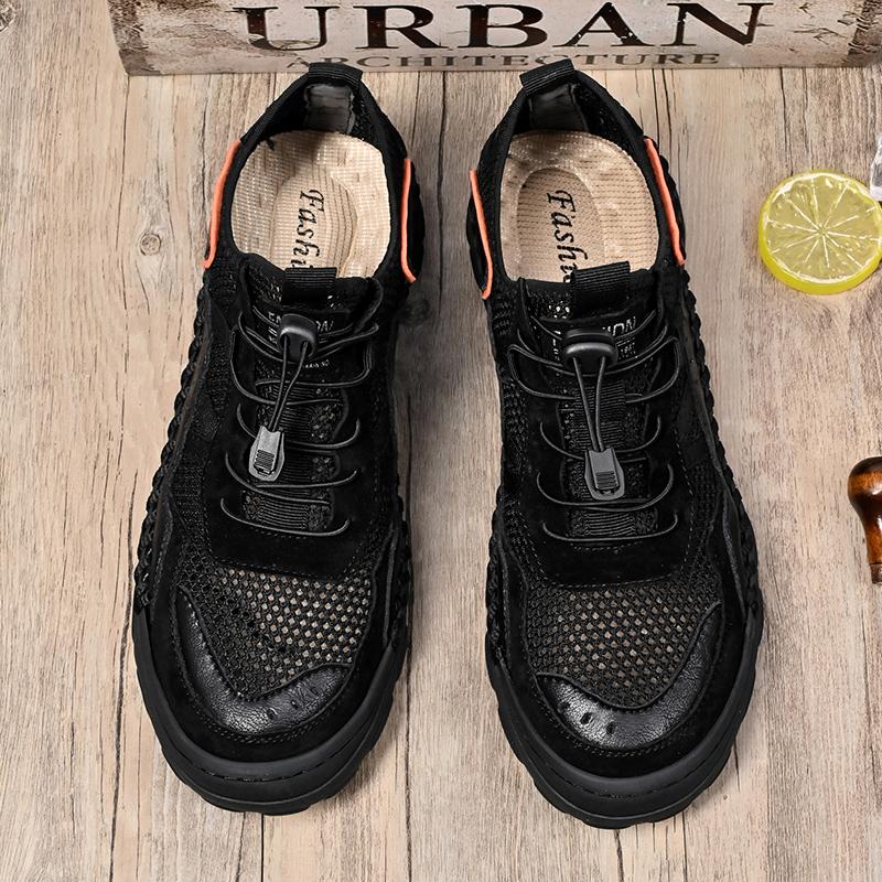Men's Casual Shoes Leather Mesh Sneakers Outdoor Shoes