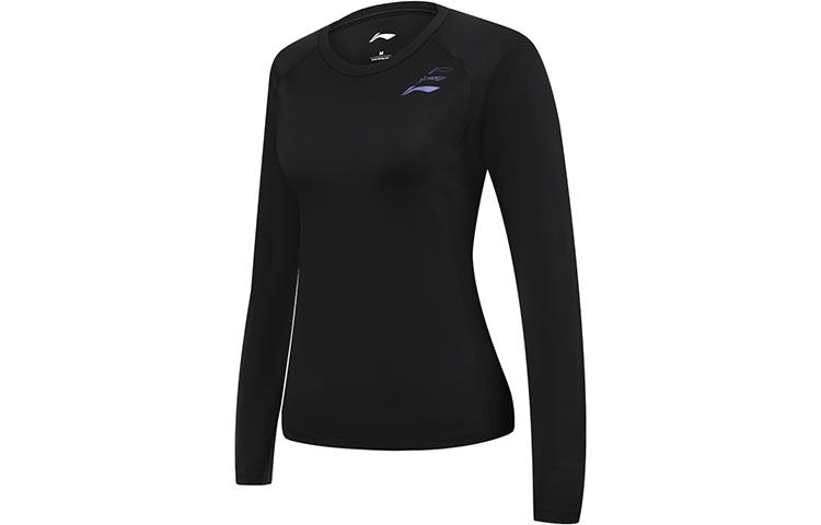 Li Ning Sweatshirts Women's Black Crew Neck Moderate Regular AUDR110-1