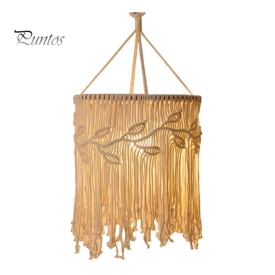 Абажур в стиле бохо с плетением, абажур ручной работы из макраме в стиле бохо, подвесной абажур из хлопковой веревки для спальни, гостиной, декора