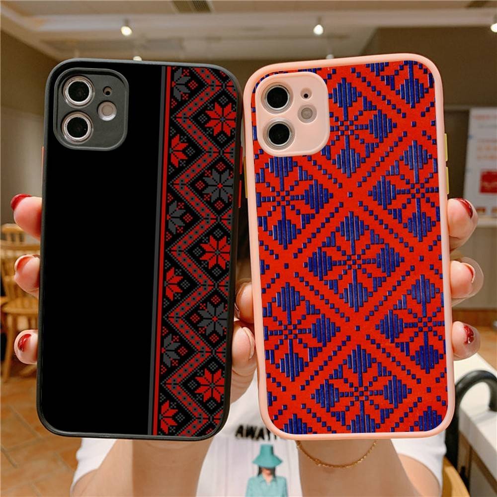 Чехол для телефона с узором-орнаментом U-Украина Для IPhone 16 15 14 X XR XS 7 8 Plus 11 12 13 Pro MAX 13mini Матовый противоударный чехол