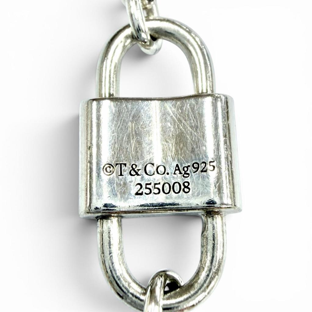 Great TIFFANY&Co. bracelet 1837 Small Double Lock Silver AG925 Women Used