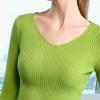 V-neck Sweater for Women's New Autumn and Winter Thin Sweater Fashionable Inside and Slim Outside To Wear Base Shirt