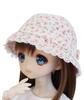 Petite Marie DD MDD Compatible Pink Rose Print Crochet Hat with Ribbon for a Girly Fits Inch 60cm and 40cm BJD 1/3 (DDH-01-10) Look. White. 9-10