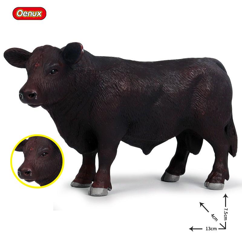 Oenux Симуляция Милые Фермерские Животные Молочная Корова Крупный Рогатый Скот Теленок Ангус Бык Вол Бык Буйвол Модель Фигурки Игрушка Развивающая Милая Подарок Ребенку