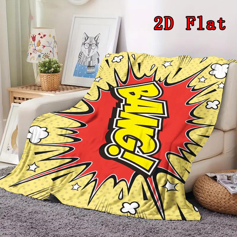 Pop Art "Bang" 2D Flat Pattern Flannel Blanket High quality All Seasons Warmth and Comfort Perfect for Christmas Gifts.MMT0918129