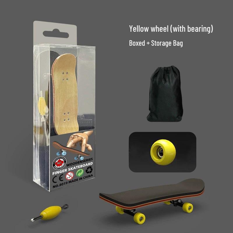 Maple Wood Finger Skateboard - Professional & Beginner Style, Novelty Flip with Bearing Wheels, Wang Yibo Edition