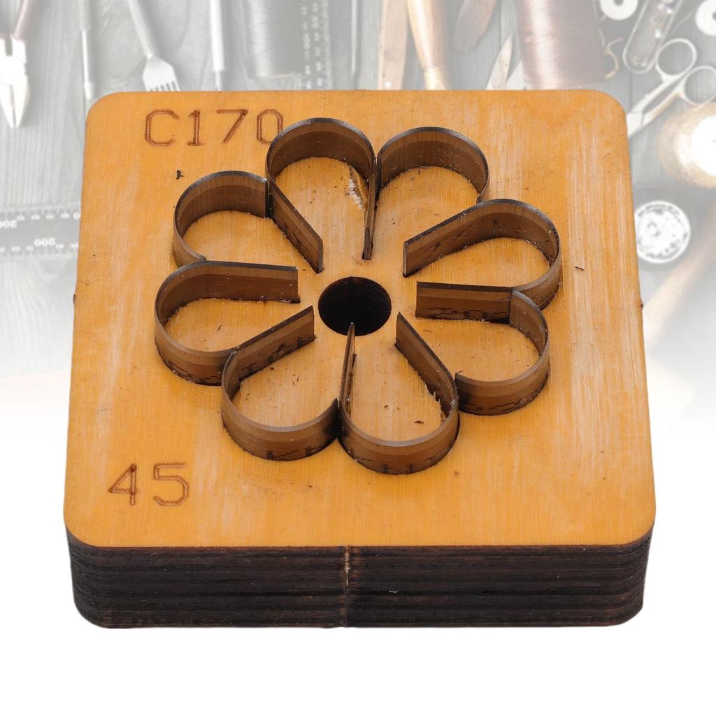 Форма для резки кожи с деревянным основанием, вырубной штамп в форме цветка для изготовления брелоков, украшений для сумок