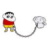 Imitation Enamel Metal Magnetic Crayon Shin-chan Fridge Magnet, Cute Cartoon Shin-chan with Dog Anime Peripheral Decorative Magnetic Stickers