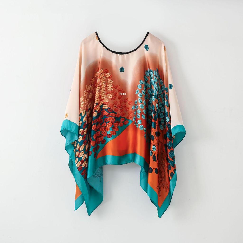 Женский весенне-летний шелковый шарф и солнцезащитная шаль-кардиган