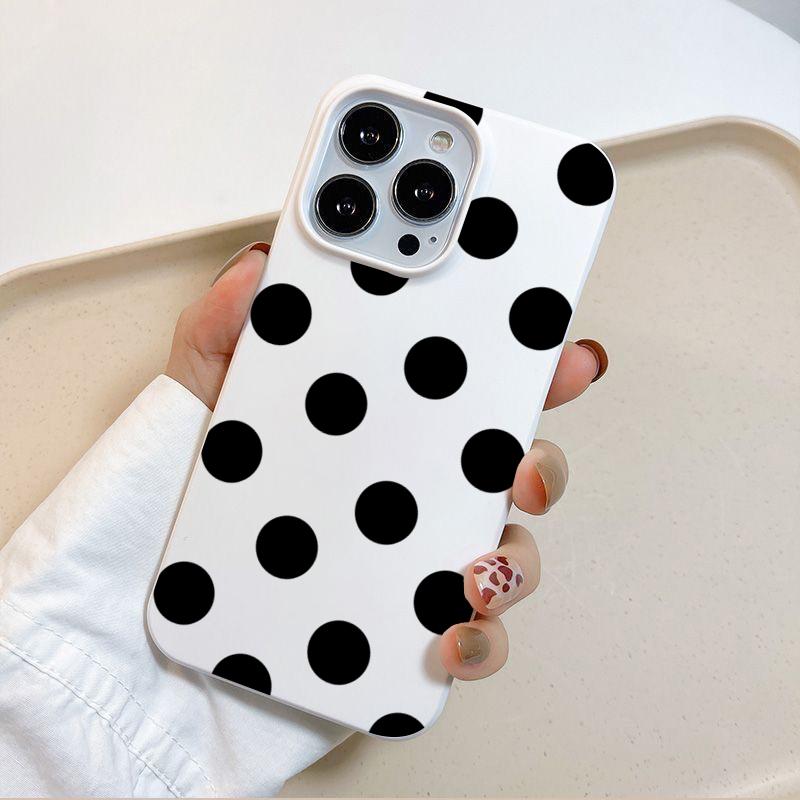 Модный милый черный чехол для телефона с горошком из мягкого ТПУ для iPhone 16 15 13 14 12 11 17 Pro Max 16 Plus 17Air 16E Задняя крышка Funda