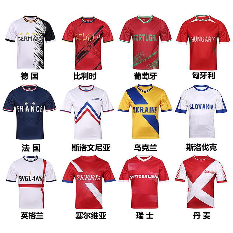 Football Jersey Short Sleeves Brazil Argentina Germany France Fans TShirts Summer